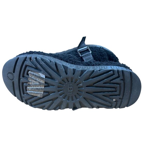 UGG Fluffita Slide Sandals Women's Size 10 in Black Excellent Preloved Condition - Picture 5 of 10